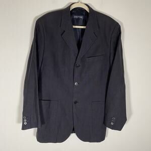 Structure Mens Linen Blazer‎ Sport Coat Size 38 Blue Unstructured Pockets